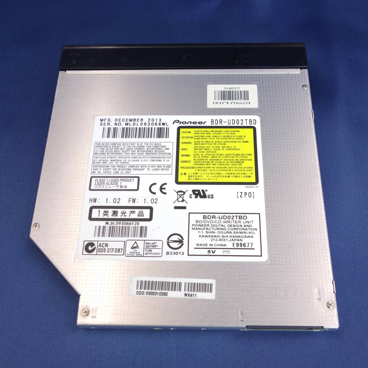 Pioneer BDR-UD02TBD 9.5mm厚 ウルトラスリム Blu-rayドライブ 中古品 動作確認済 NO:W029拍卖
