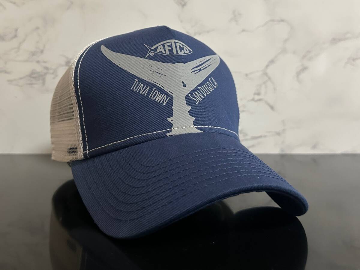 【未使用品】186WE 訳あり★AFTCO アフコ メッシュ キャップ 帽子 CAPクールな ネイビーとホワイトメッシュにグレーロゴ♪《FREEサイズ》拍卖