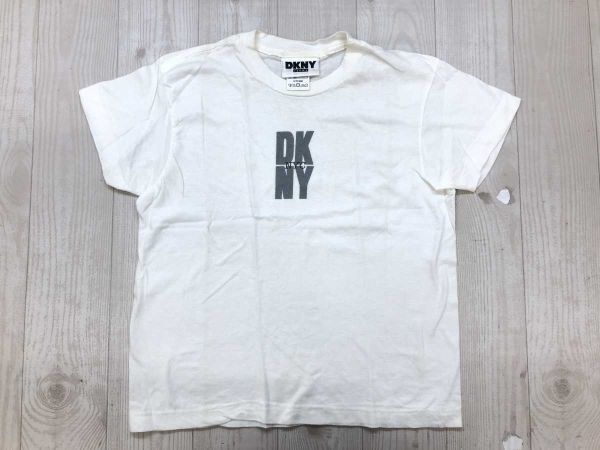 8-90年代ビンテージUSA製 DKNY JEANS ディーケーエヌワイ ジーンズ 無地 半袖 Tシャツ カットソー 白 S 不明 綿100%拍卖