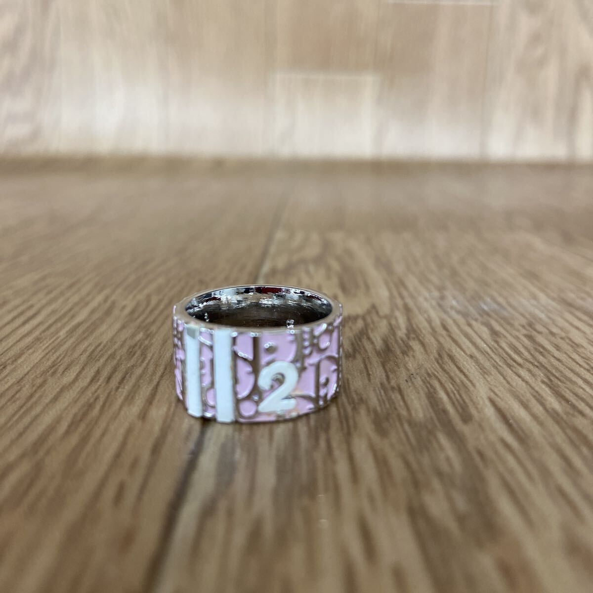 23 ChristianDior クリスチャンディオール リング ピンク 指輪 トロッター ロゴ拍卖