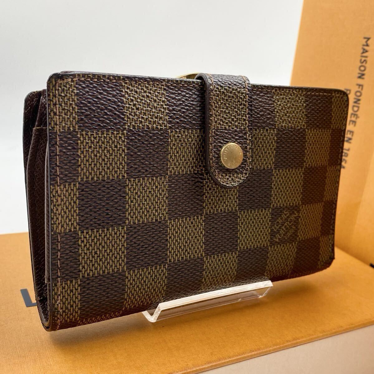 102 極美品 LOUIS VUITTON ルイヴィトン ダミエ ヴィエノワ ブランドロゴ 二つ折り財布拍卖