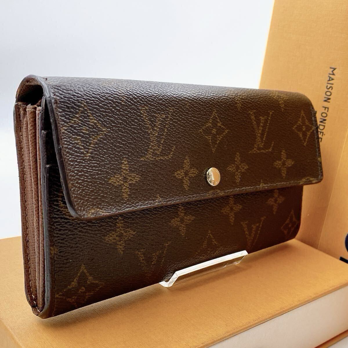 722 美品 LOUIS VUITTON ルイヴィトン モノグラム ポシェット ポルトフェイユ 二つ折り 長財布 ウォレット サラ ユニセックス拍卖