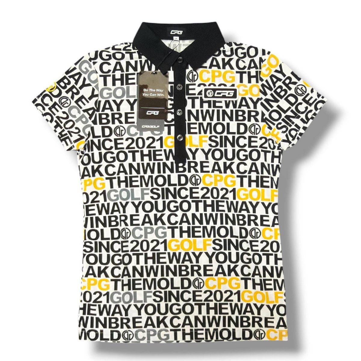 未使用品 CPG GOLF シーピージーゴルフ 総柄半袖ポロシャツ レディースゴルフウェア 1109-23104 マルチカラー S 19643M拍卖