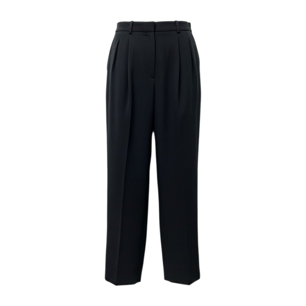 62g7 YVES SAINT LAURENT イヴサンローラン タックパンツ ワイドパンツ ボトムス サイズ38 ブラック レディース 女性用o07t拍卖