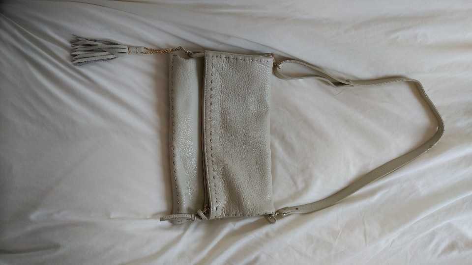 THE GINZA 3WAY レザーフリンジショルダーバッグ 色IVORY 状態良好拍卖