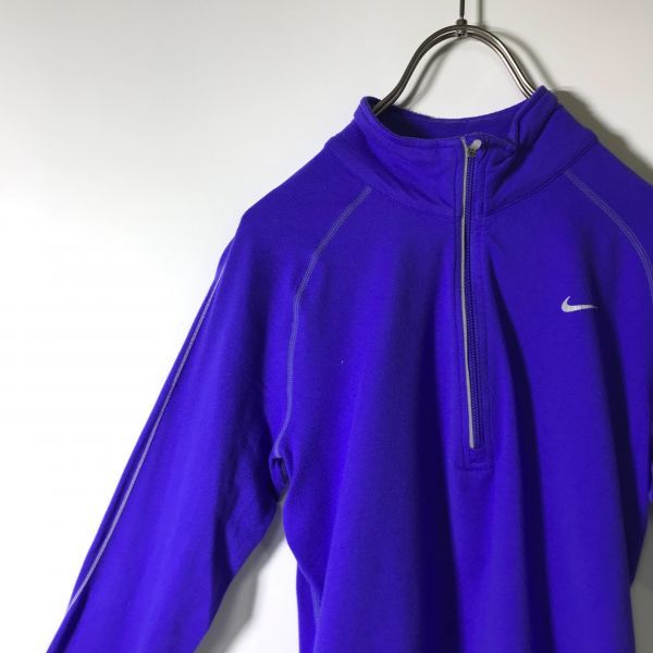 NIKE ナイキ 長袖ハーフジップ 紫 パープル FIT DRY スポーツ拍卖