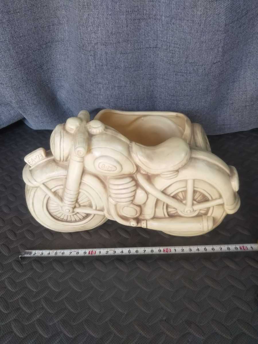 内藤ルネ 陶器 置物 バイク サイドカー 物入れ 小物入れ 鉢植 プランター RUNE ファンシー 昭和レトロ レトロポップ レア ☆拍卖