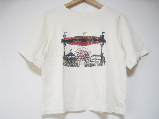 Lily Brown リリーブラウン トップス カットソー 半袖 丸首 プリント オフホワイト フリーサイズ拍卖