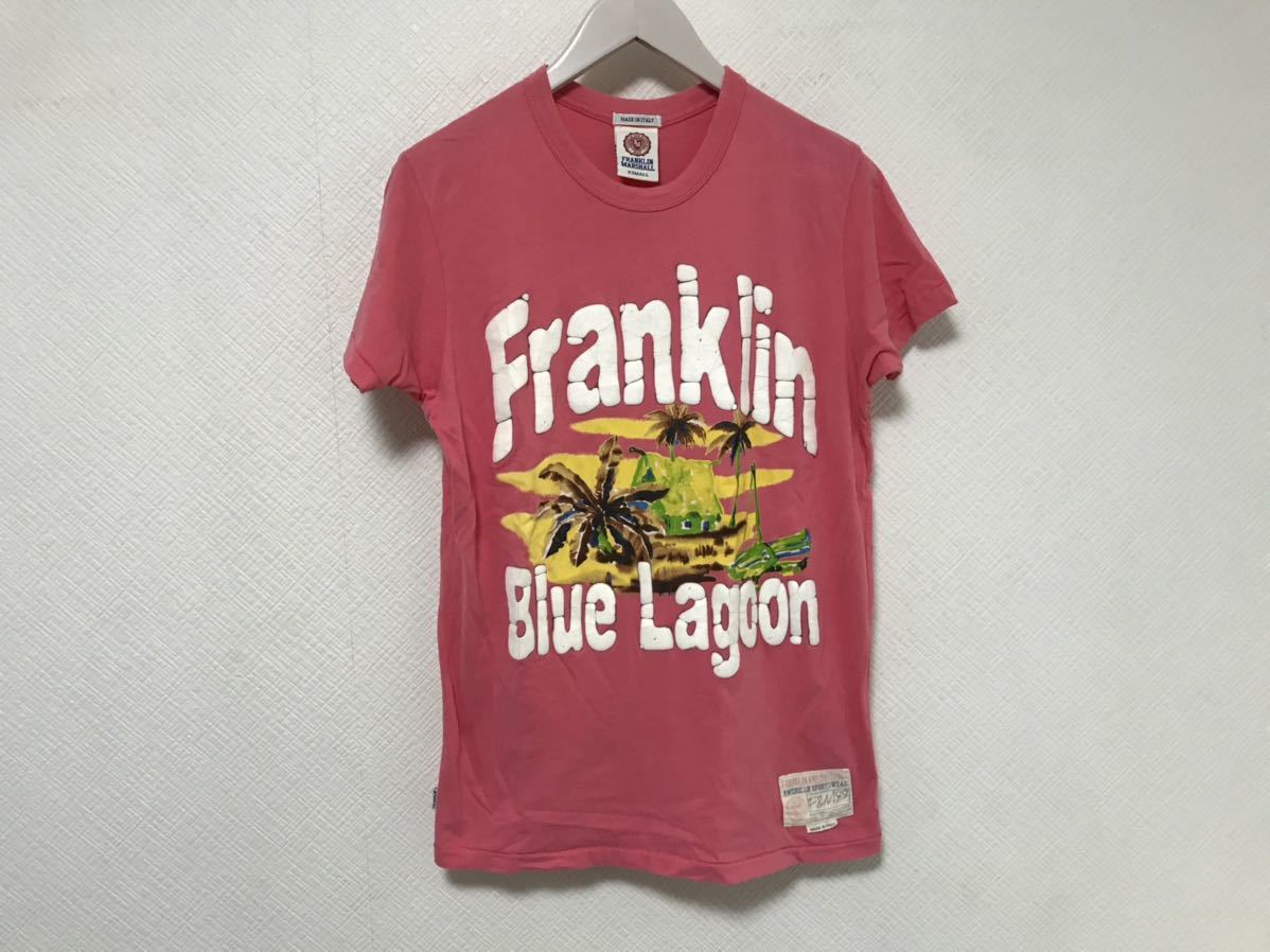 美品本物フランクリンマーシャルFRANKLINMARSHALLプリント柄Tシャツピンクメンズ旅行トラベルアメカジXS拍卖