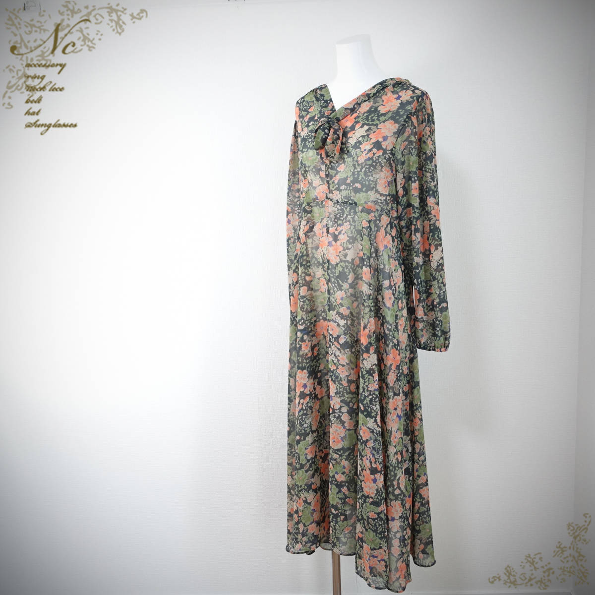 NOBLE/ノーブル/日本製/花柄ワンピース/マルチカラー拍卖