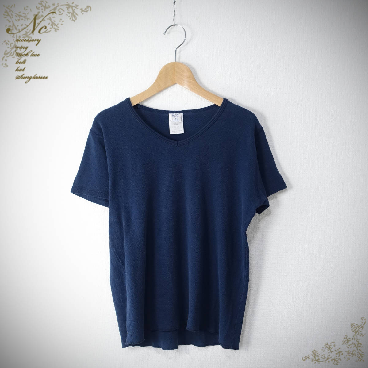 gicipi/ジチピ/4/イタリア製カットソー/ネイビー/シャツ拍卖