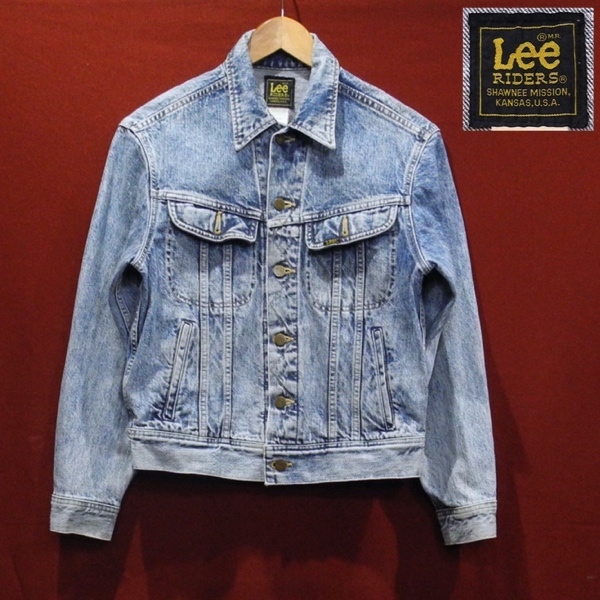 Lee RIDERS 初期復刻 日本製 0424 デニム ジャケット Gジャン ジージャン ケミカルウォッシュ 紺 M サイズ拍卖