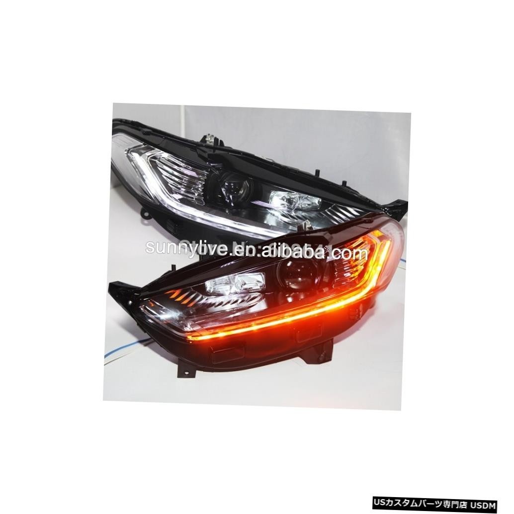 輸入カーパーツ モンデオLEDヘッドランププロジェクターレンズ用フュージョンチタン2014 CanバスHIDキット付き Fusi拍卖