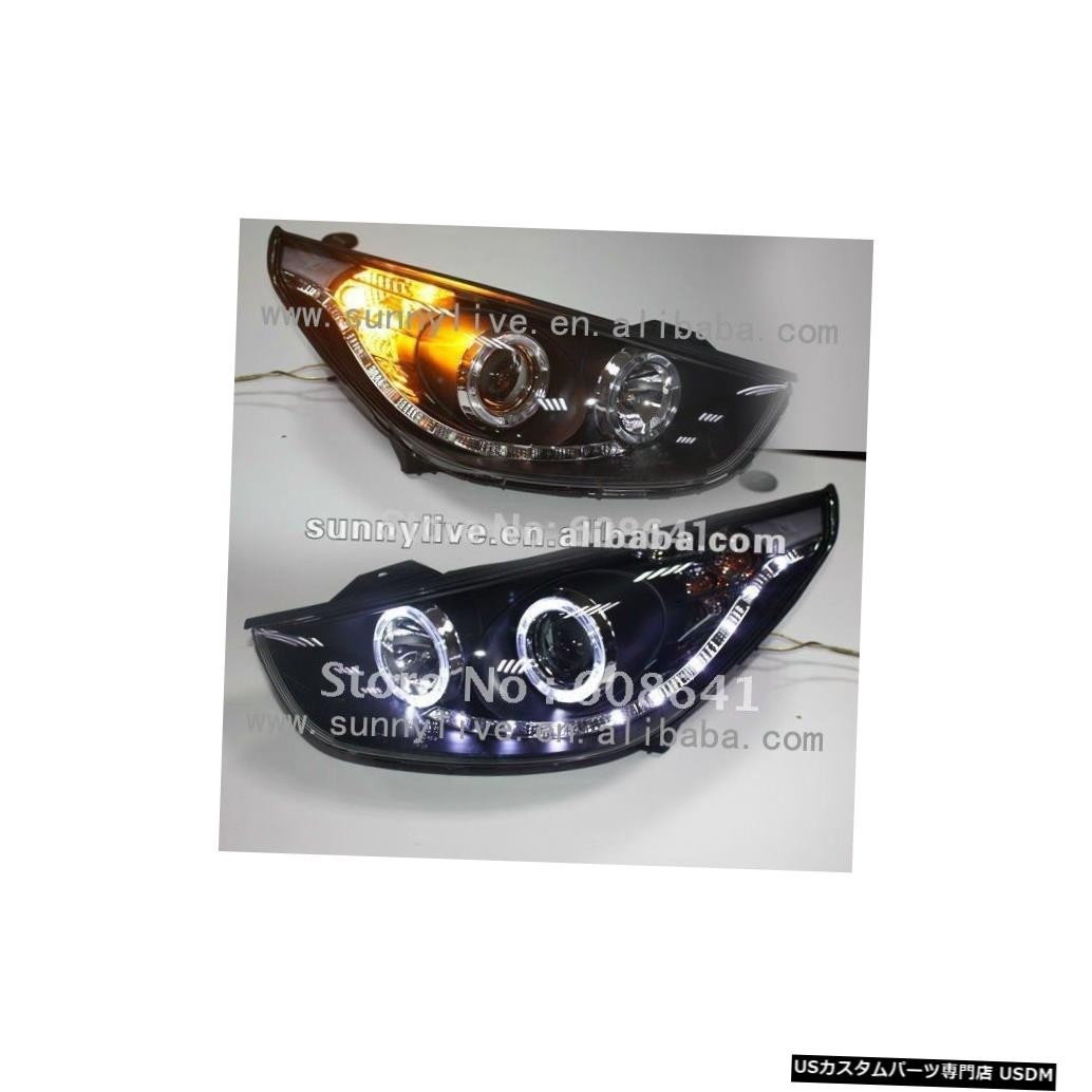 輸入カーパーツ HYUNDAIツーソンIX35 LEDヘッドライトエンジェルアイズV2タイプ For HYUNDAI Tucso拍卖