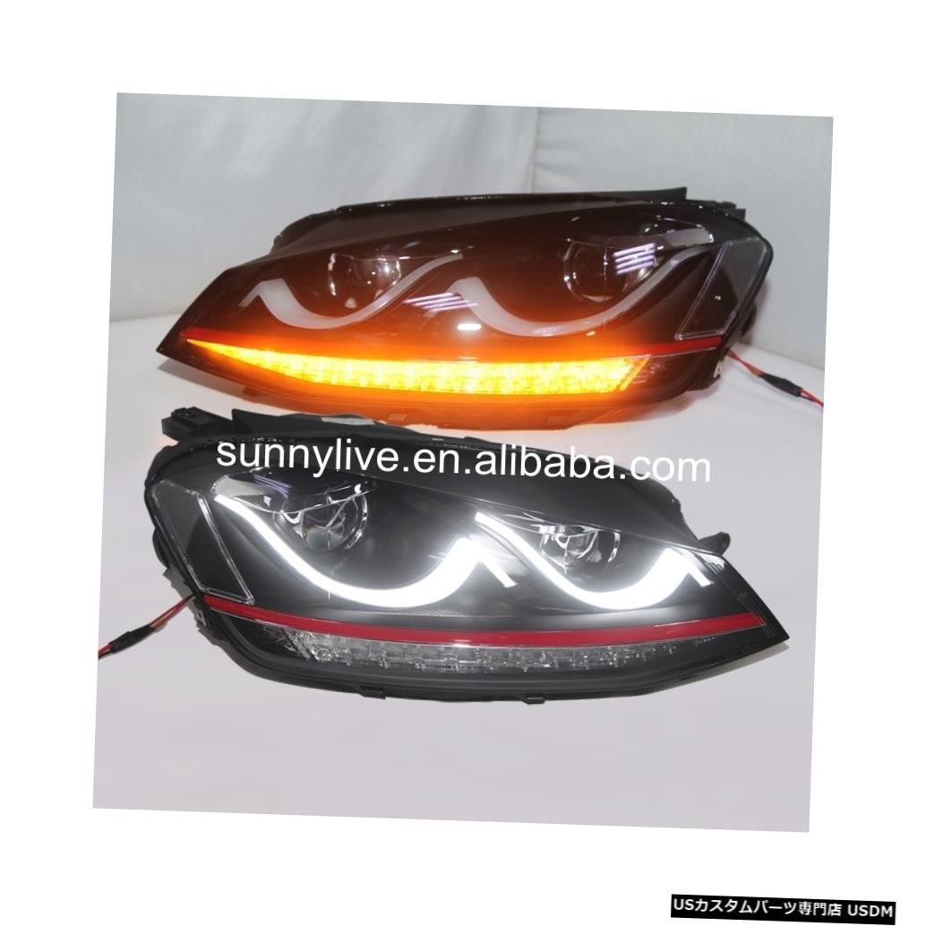 輸入カーパーツ VWゴルフ7のために導かれた前部ライトLD V3回転ライトオーバーフロー機能 For VW golf 7 led拍卖