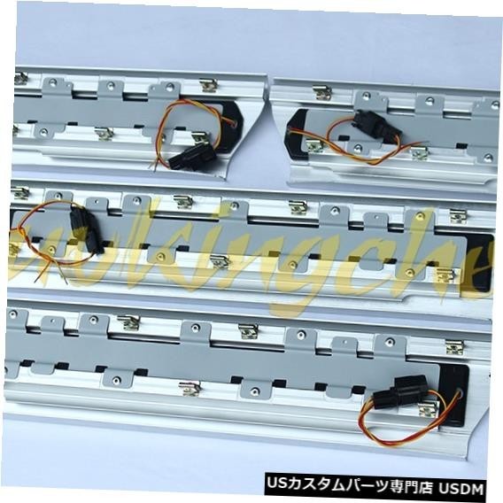 輸入カーパーツ 4ピースステンレス鋼ランドローバーレンジローバー2014 2015 2016 2017 LEDドア敷居トリムカバー拍卖