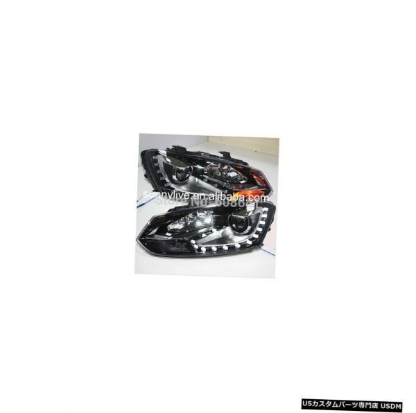 輸入カーパーツ VWポロLEDエンジェルアイズヘッドランプ2009-2012 SY For VW Polo LED Angel拍卖