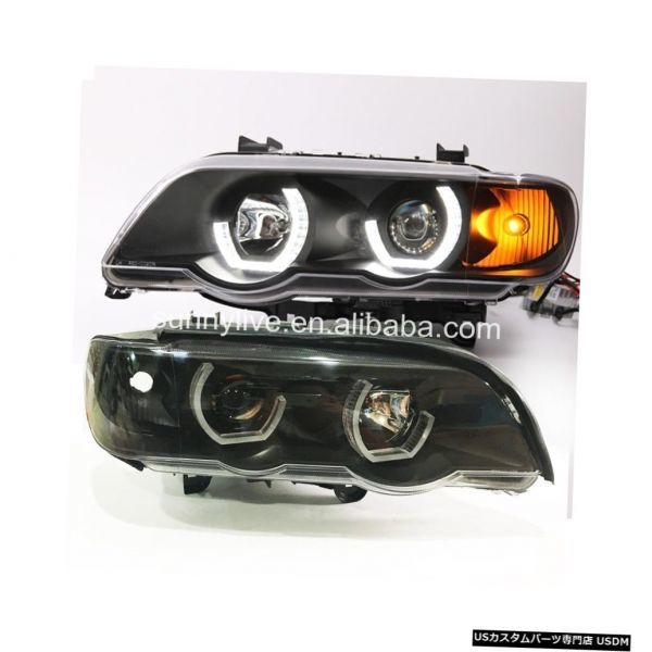 輸入カーパーツ BMW X5 E53ヘッドランプエンジェルアイズ1998?2003年JY For BMW X5 E53 Head拍卖