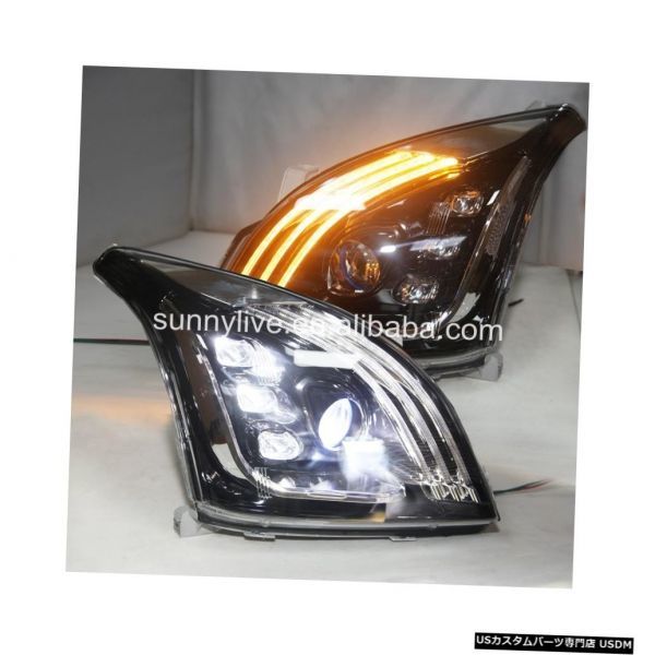 輸入カーパーツ 2003-2008年の完全な導かれたヘッドライトプラドFJ120 LED黒ハウジング Full led head拍卖