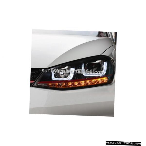 輸入カーパーツ VW Golf 7 LEDヘッドライトLTZ 2013-2014 Red Wires GTIスタイル For V拍卖