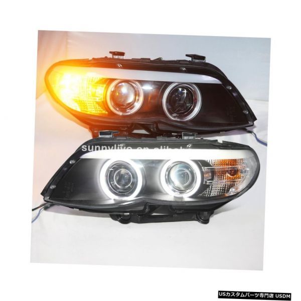 輸入カーパーツ CCFLエンジェルアイズヘッドライトfor BMW X5 E53 2004-2006年SN CCFL Angel拍卖