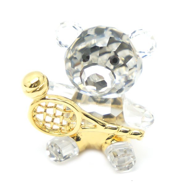 中古 良品 SWAROVSKIスワロフスキー くま ブローチ クリスタルガラス拍卖