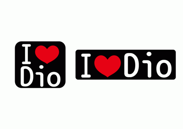 ワンポイントに HONDA ディオ ステッカー『I Love Dio』2枚セット 黒 エンブレム デカール かわいい ホンダ拍卖