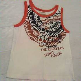 ☆【郵便(クリックポスト)対応】REPAYSAN(リペイザン)男の子 子供服 夏 キッズ タンクトップ 白 スカル 110cm (05-82227)拍卖