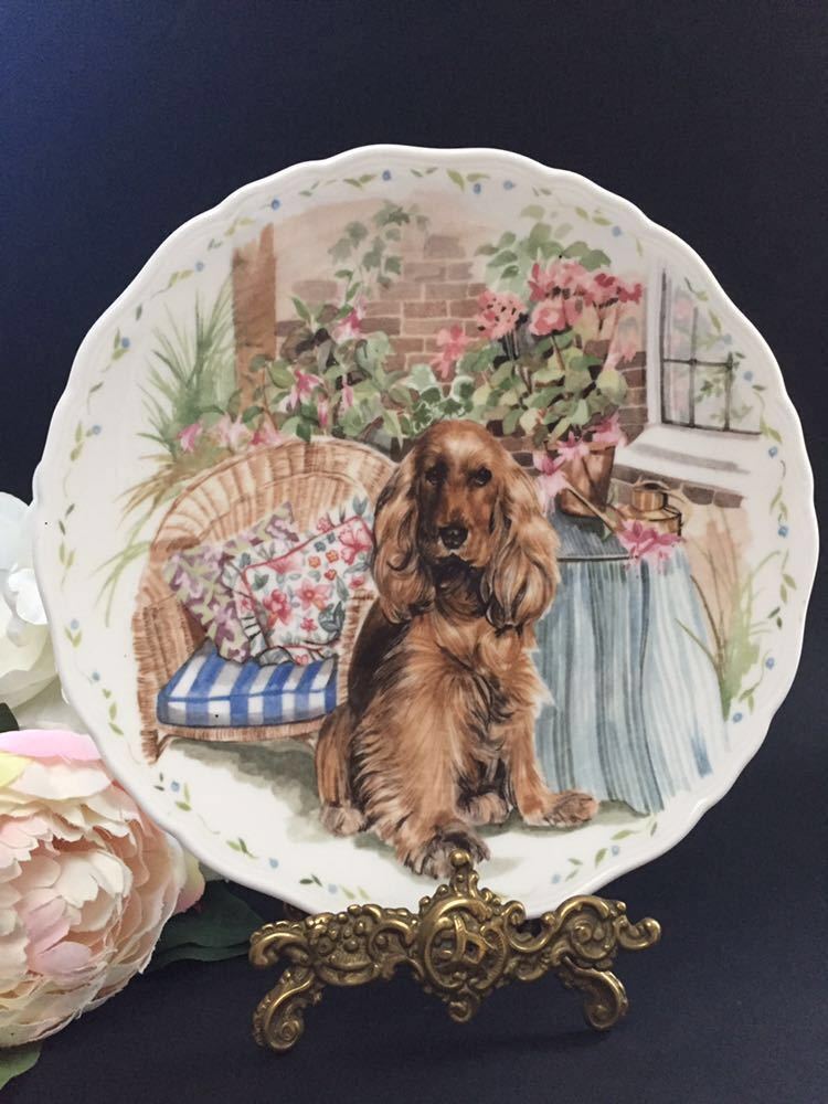 英国ヴィンテージ ◆ 1989年 ロイヤルアルバート コッカースパニエル Man’s Best Friend Collection 絵皿 飾り皿拍卖