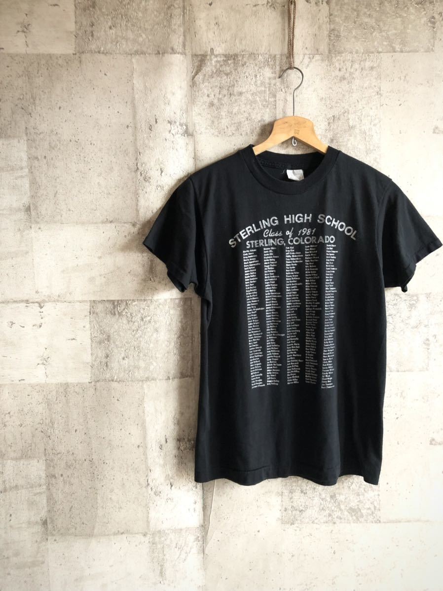 80s USA SCREEN STARS / STERLING HIGH SCHOOL REUNION PRINT TEE 1981s スターリングハイスクール プリントTシャツ オールド ビンテージ拍卖