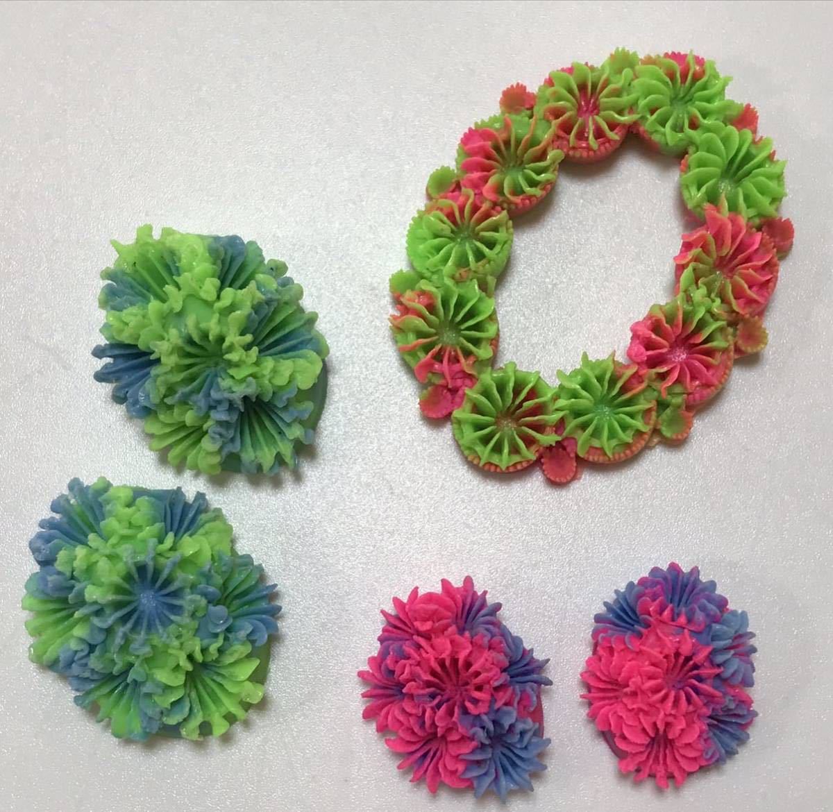 樹脂カボション 5個 ジャパンヴィンテージ ネオンカラー 蛍光色拍卖