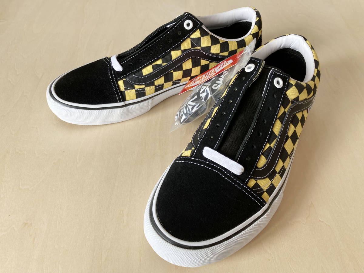 25cm バンズ オールドスクール プロ VANS OLD SKOOL PRO CHECKER BLACK/ASPEN GOLD 7/25cm VN0A45JCVG2拍卖