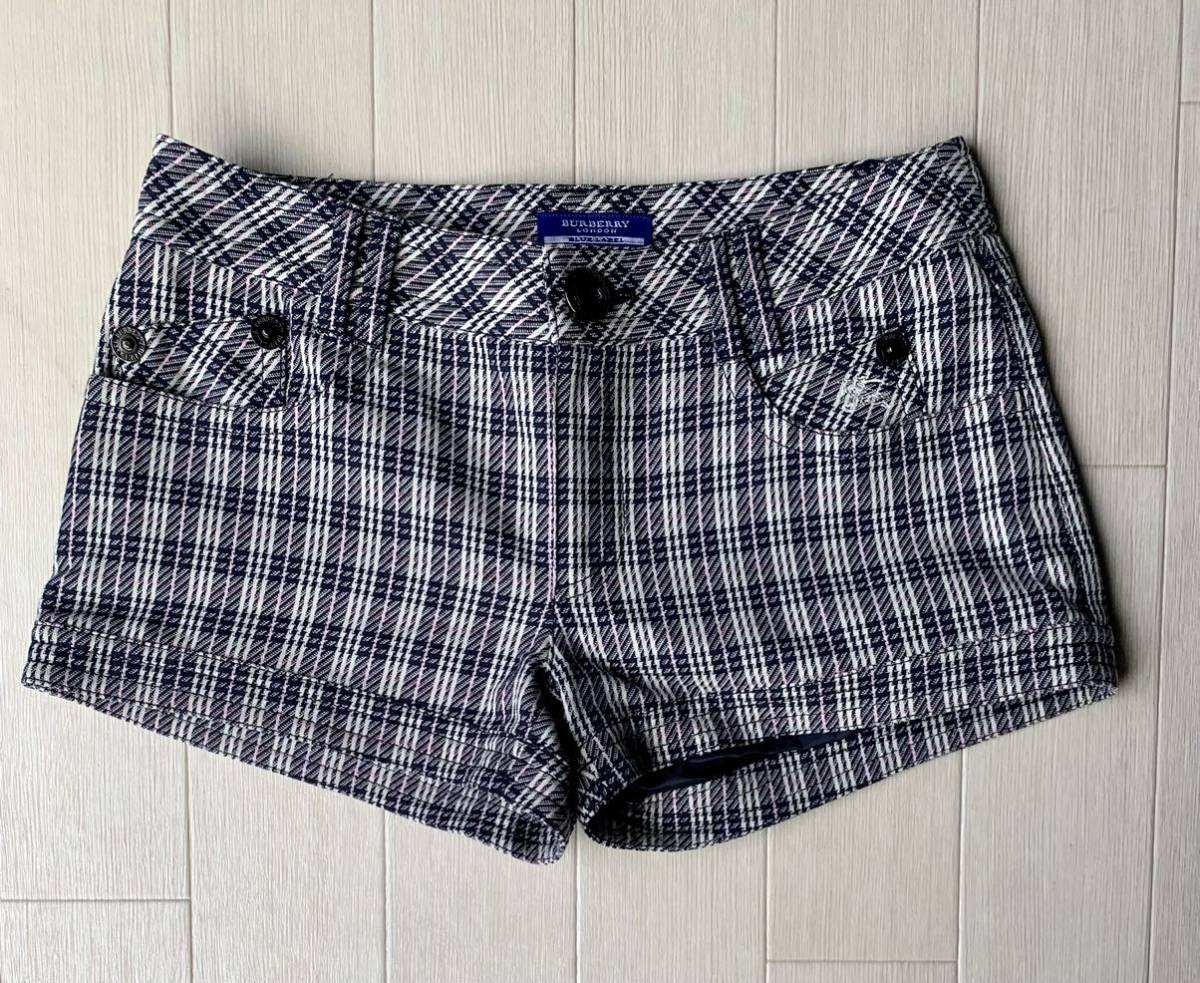 【美品】BURBERRY BLUE LABEL チェック柄ショートパンツ【36】バーバリーブルーレーベル 短パン (検索 三陽商会拍卖