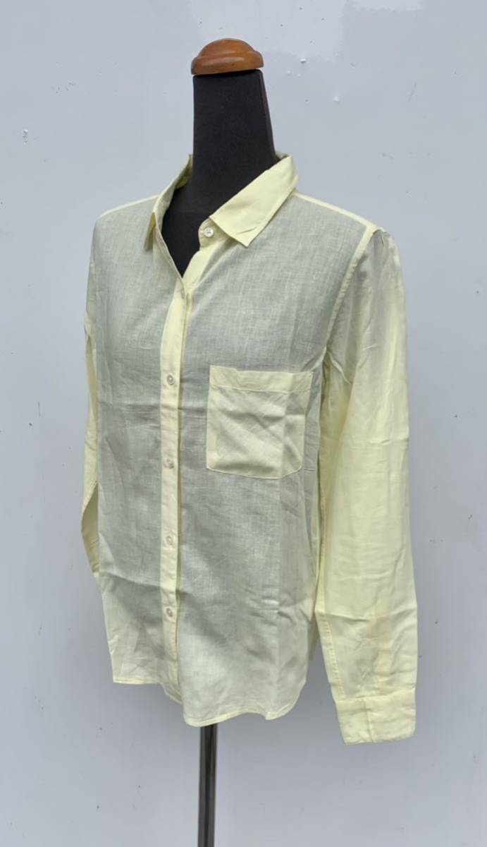 【定価19,800円】YANUK Y-Shirt ショート スタンダードシャツ【S】イエロー リネンシャツ ヤヌーク (検 大草直子 金子綾拍卖