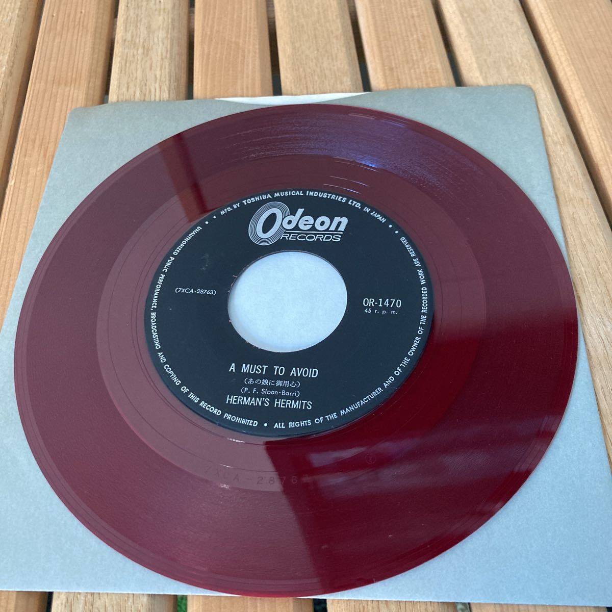 ジャケ無し赤盤、HERMAN'S HERMITS、7インチ、A MUST TO AVOID、7インチぬ拍卖