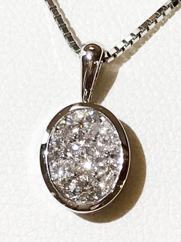 ☆K18WG ダイヤ付きデザインペンダントネックレス☆拍卖