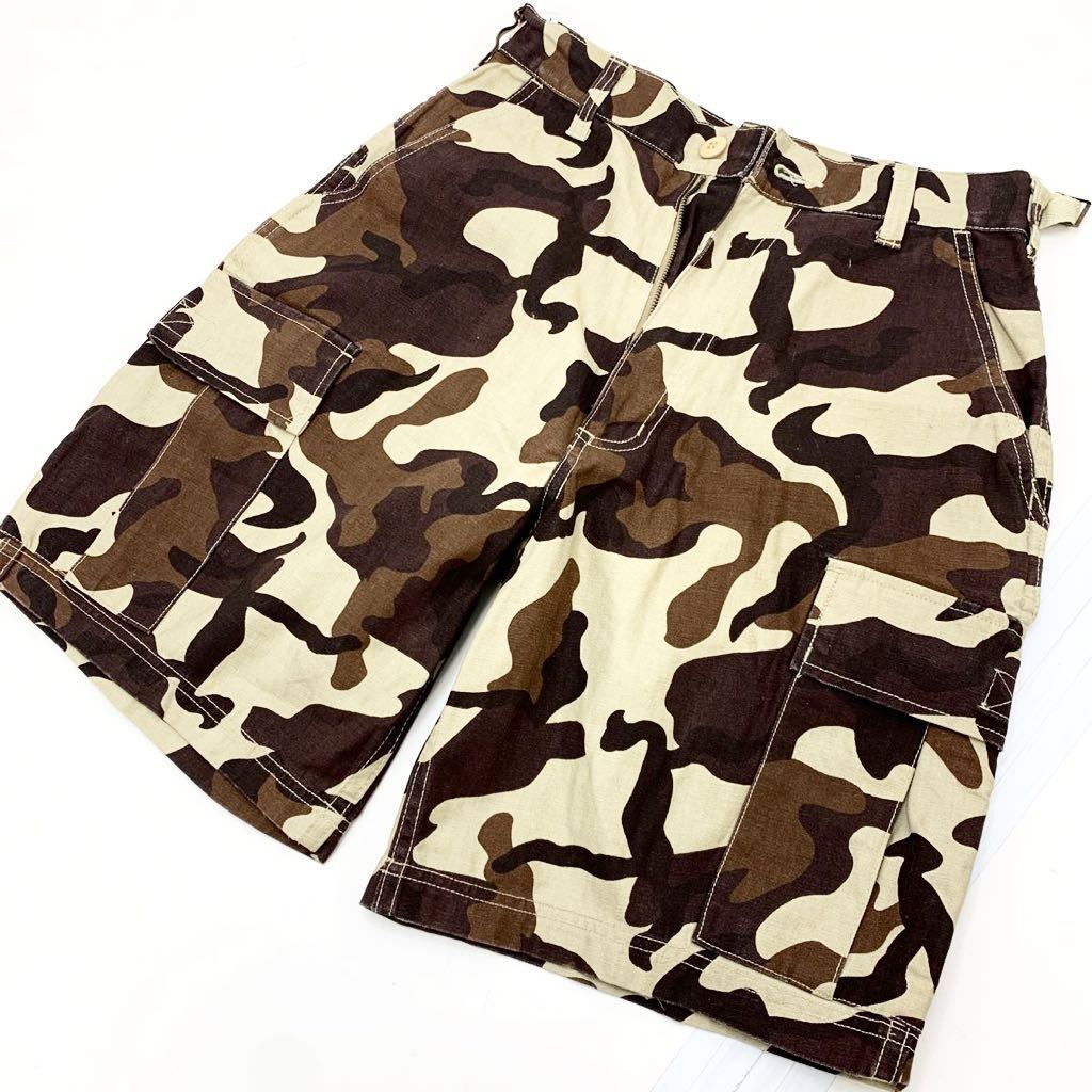 ドッグハウス DOG HOUSE コットン ショートパンツ ハーフパンツ 短パン ショーパン 迷彩 カモフラ Sサイズ デザートカモ■Ja2025拍卖