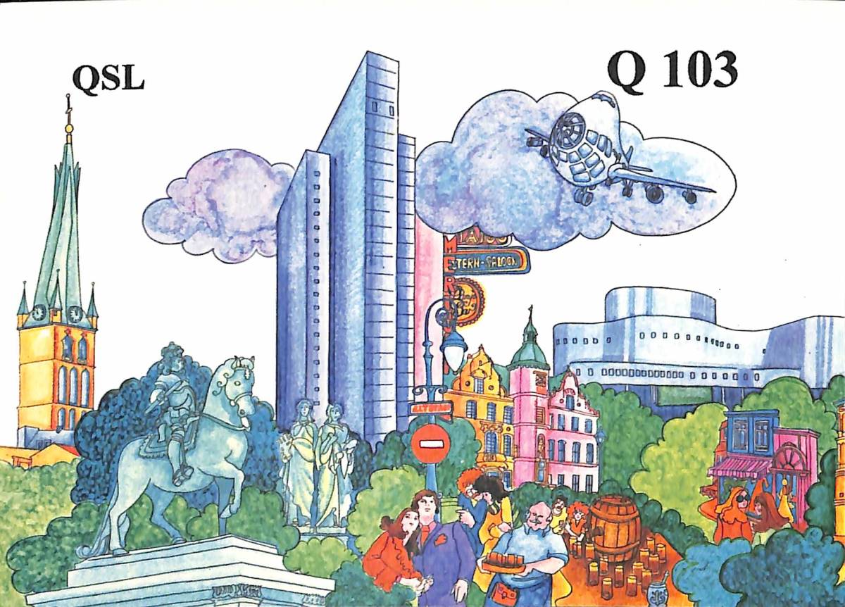 BCL★ベリカード★オランダフリーラジオ★Radio Q103+おまけ★HITACHI★日立★マイクミキシング付ラジオ★KH-1550カラーサービスブック付 拍卖