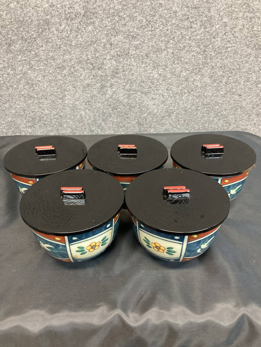 【未使用】茶碗 5個セット 蓋付き 直径100 高さ70 食器※箱あり拍卖