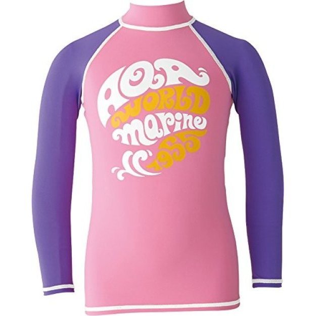 新品 AQA(アクア)シーラックスLSラッシュJR ガールズラッシュガード 長袖 サイズ120cm カラー PK/PL 品番4501拍卖