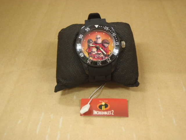 【中古】 Disney PIXAR INCREDIBLES2 ブラック ラバー時計【ブラック】拍卖