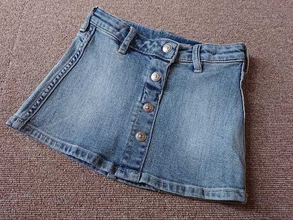 新品★H&M★デニムミニスカート★2‐3Y/100㎝★飾りボタン/アジャスター付き拍卖
