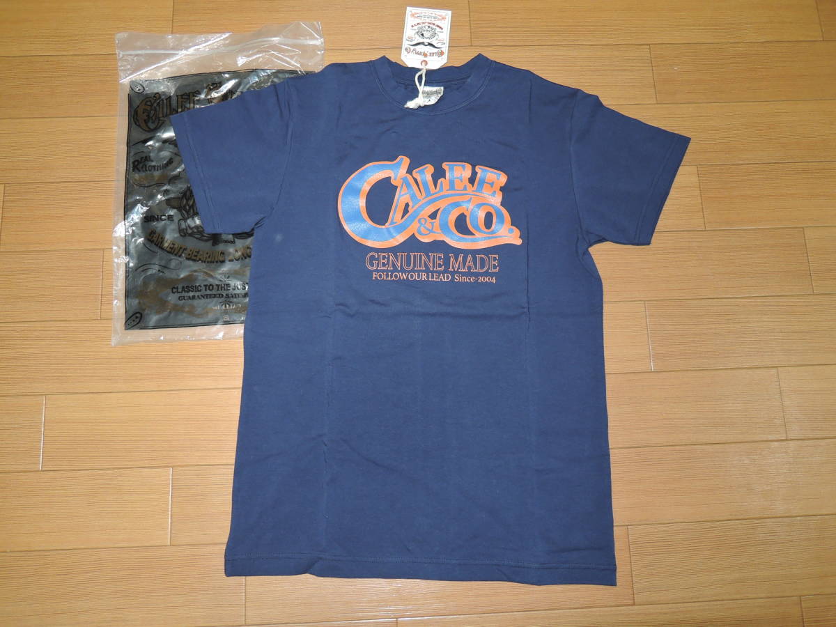 新品 CALEE キャリー Tシャツ S 紺 ロゴ LOGO カットソー拍卖