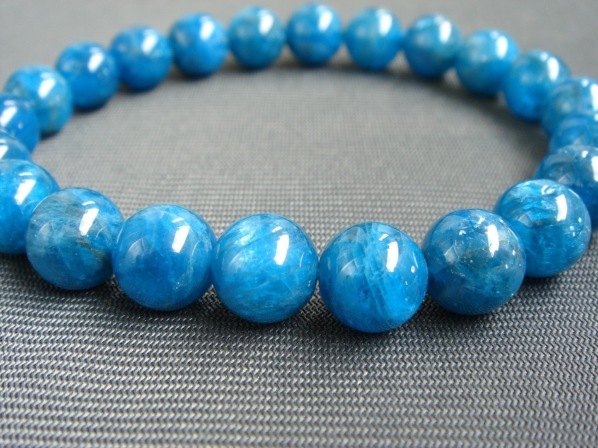 ☆極上品,超希少,超貴重,天然8A級アパタイトブレスレット9.5mm17拍卖