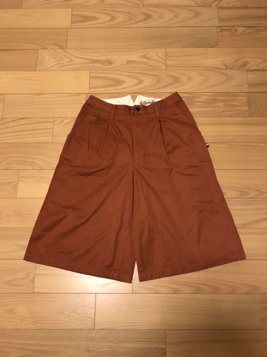 良品☆DRESS&CO./HIDEAKI SAKAGUCHI 38 ヴィンテージ調ハイウエスト&タック入5P超ワイドショーツ・ショートパンツ 赤茶 坂口英明氏 男性可拍卖