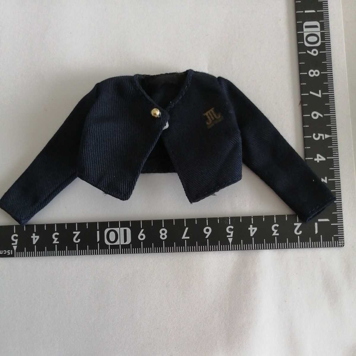 1r98 ドール用 制服 ネイビー 紺色 丈短め ジャケット ジェニー momoko 1/6ドール 学校 スクール 拍卖