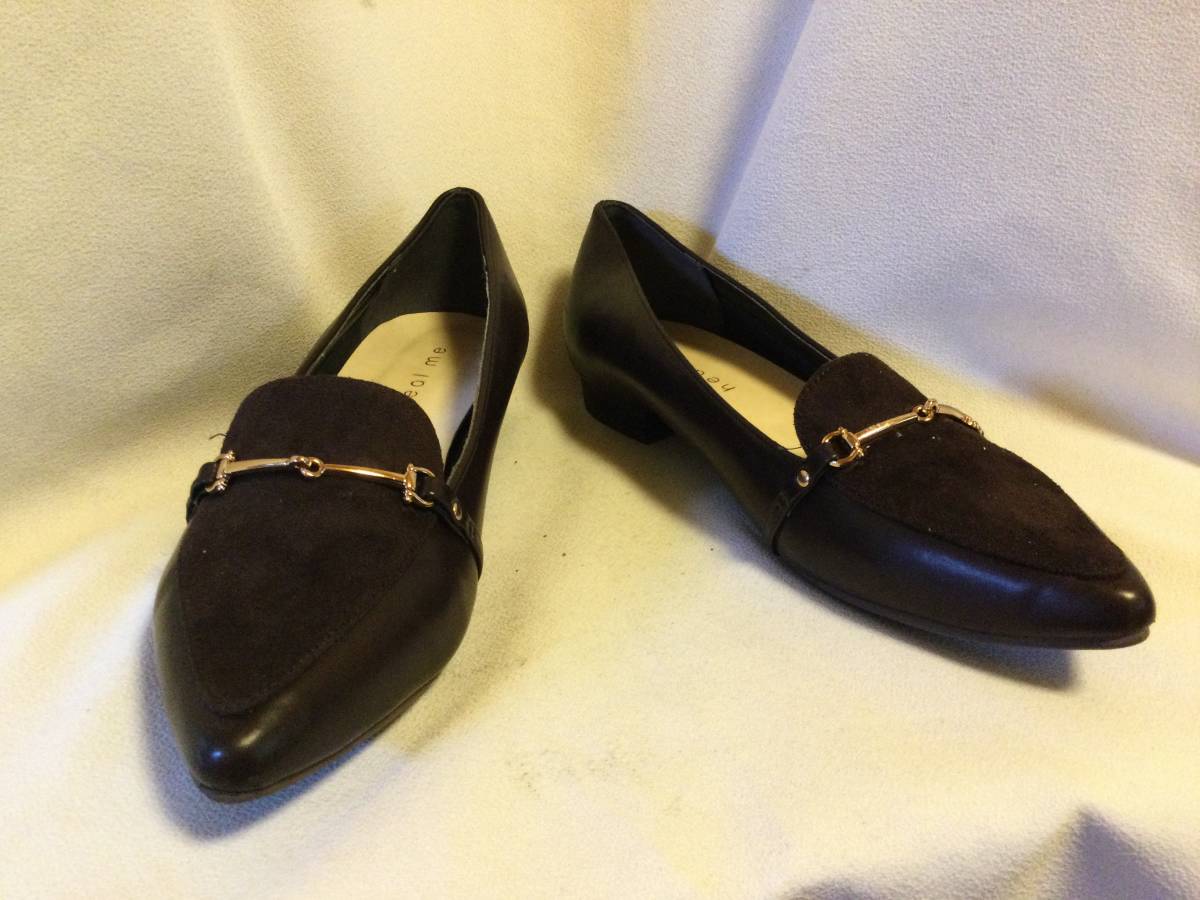 C304 HEAL ME ダークブラウン ローヒールパンプス 24㎝拍卖