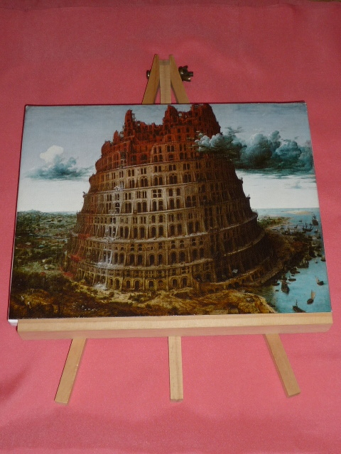 激レア!ブリューゲル「バベルの塔」展 イーゼル付 キャンバスアート拍卖