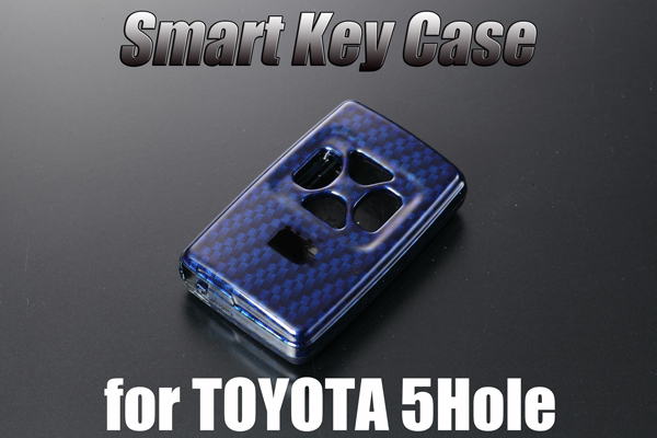 トヨタ 汎用 スマートキーケース 純正交換式 カーボン調 青 5H拍卖