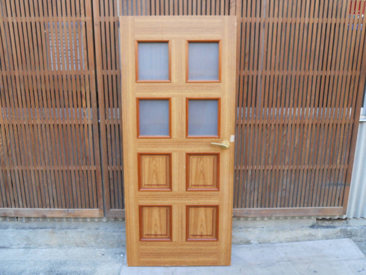 最終値下げ!M7843 ガラス窓付き 扉 ノブ 蝶番付き 高174.5cm 横76cm 奥4cm【送り先は会社 事務所 店舗限定】【個人様は西濃運輸局留め】拍卖